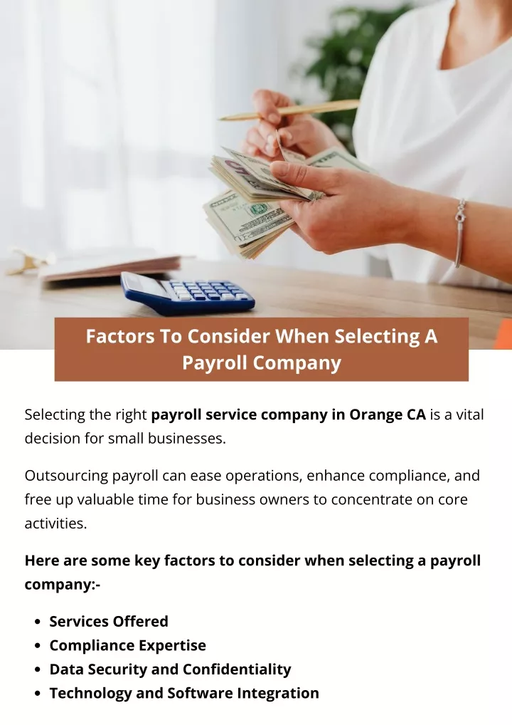 factors to consider when selecting a payroll