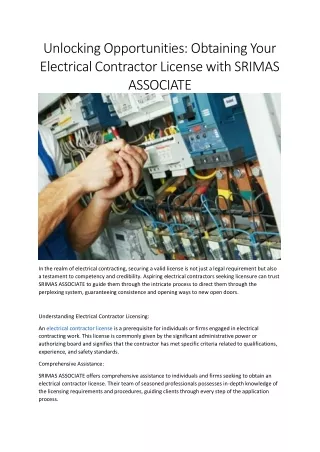 electrical contractor license