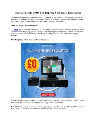 How Hospitality EPOS Can Improve Your Guest Experience