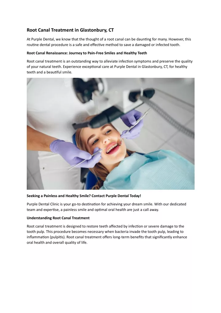 root canal treatment in glastonbury ct