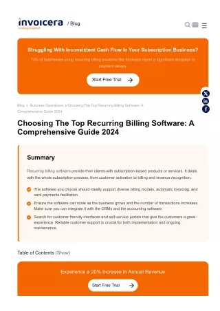 Choosing The Top Recurring Billing Software