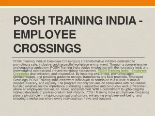 POSH Training India - Employee Crossings