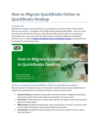 How to Migrate QuickBooks Online to QuickBooks Desktop