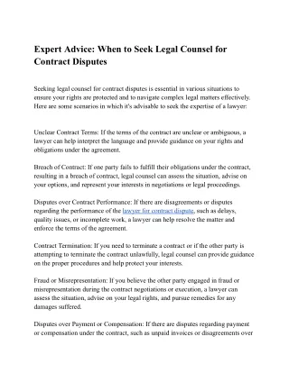 lawyer for contract dispute
