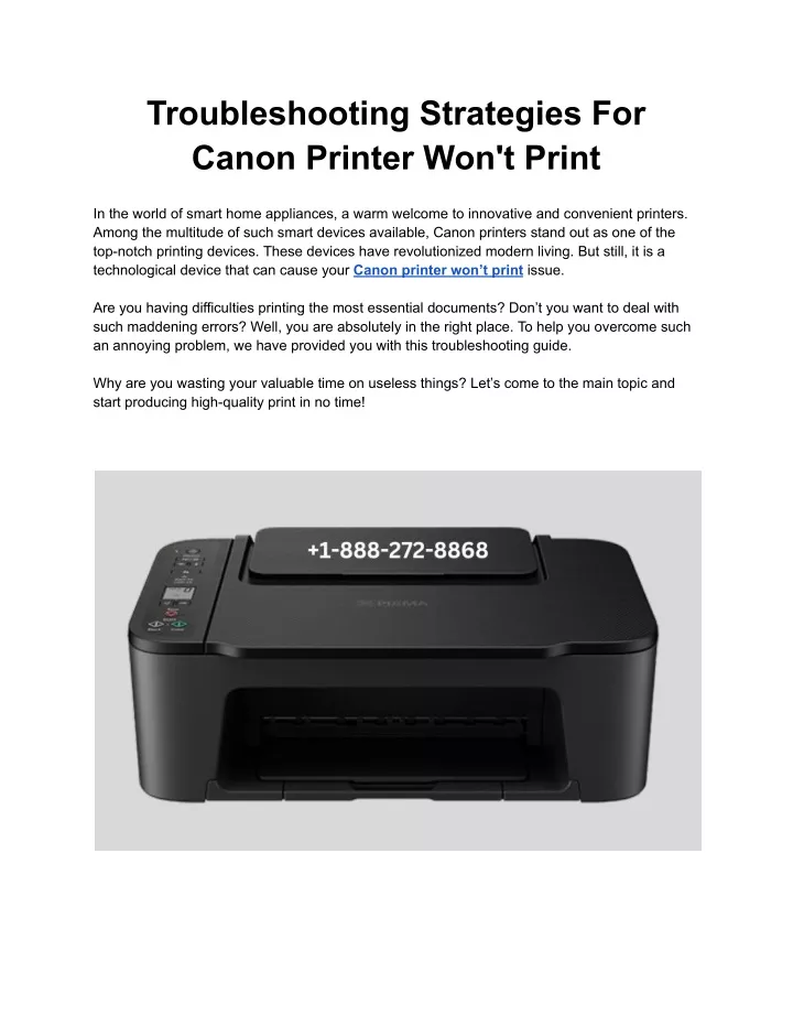 troubleshooting strategies for canon printer