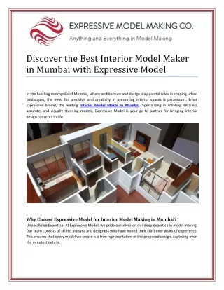 Discover the Best Interior Model Maker in Mumbai with Expressive Model (1)
