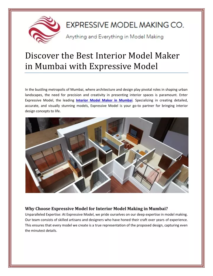 discover the best interior model maker in mumbai