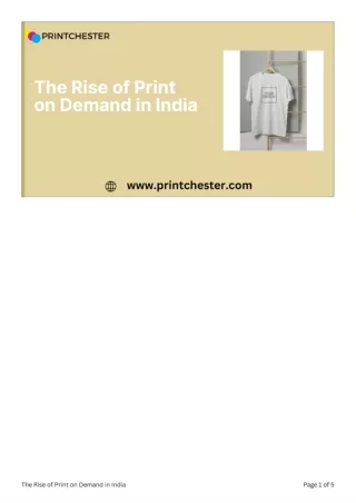 The Rise of Print on Demand in India