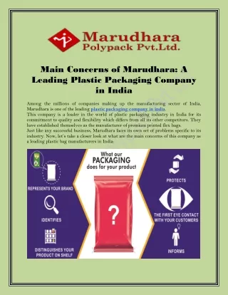 Main Concerns of Marudhara