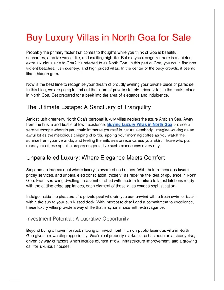 buy luxury villas in north goa for sale