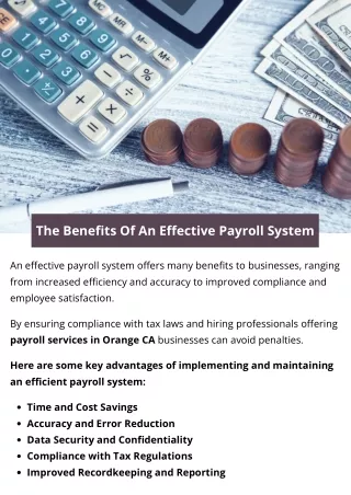 The Benefits Of An Effective Payroll System