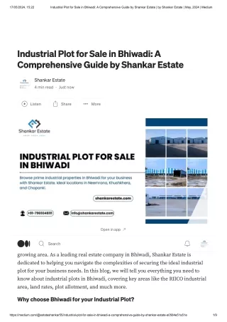 Industrial Plot for Sale in Bhiwadi_ A Comprehensive Guide by Shankar Estate _ by Shankar Estate