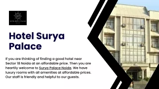 Good Hotel Near Sector 18 Noida