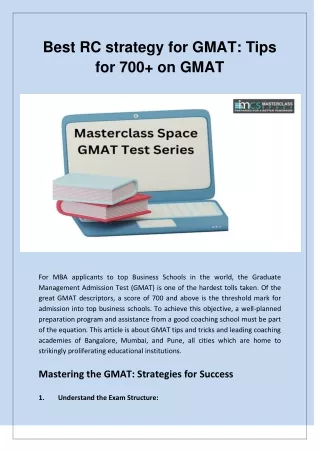 Best RC strategy for GMAT Tips for 700  on GMAT