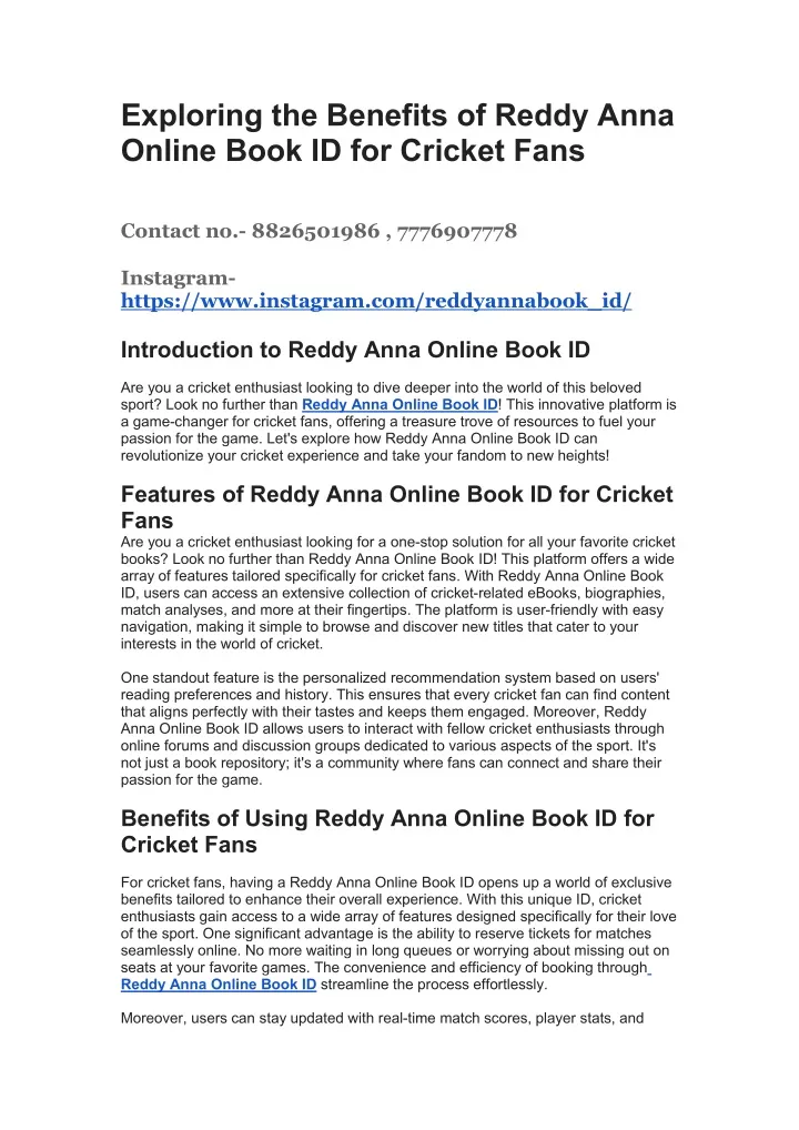 exploring the benefits of reddy anna online book