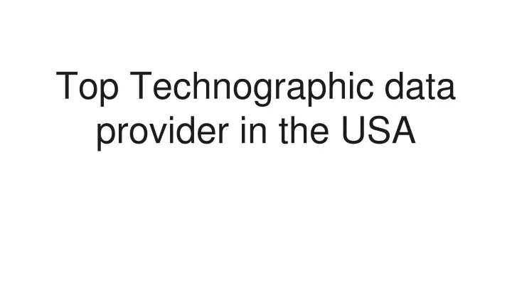 top technographic data provider in the usa