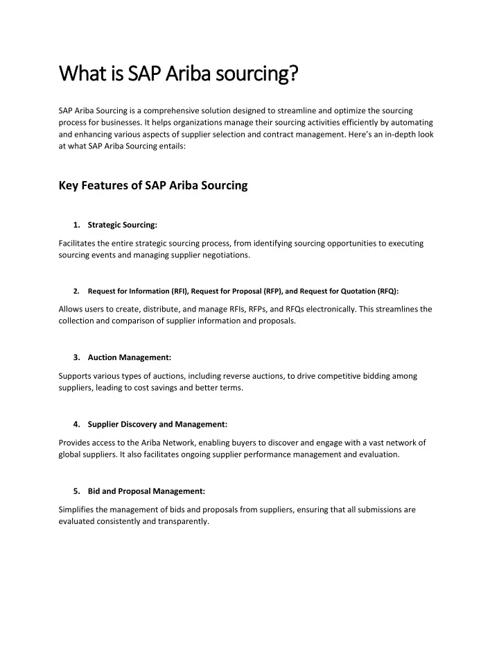 what is sap ariba sourcing what is sap ariba