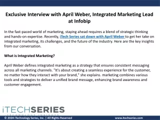 Exclusive Interview with April Weber, Integrated Marketing Lead at Infobip