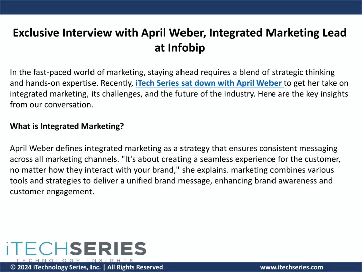 exclusive interview with april weber integrated