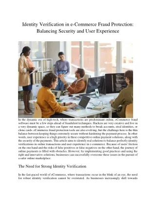 identity verification in e commerce fraud