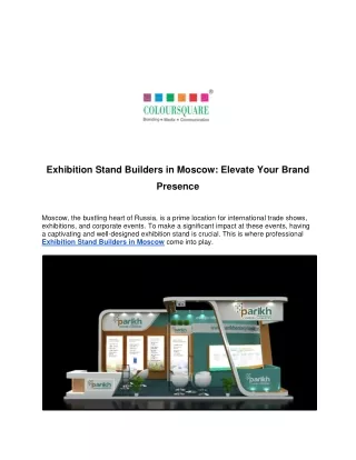 Exhibition Stand Builders in Moscow