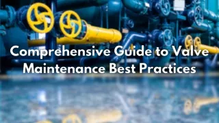 Comprehensive Guide to Valve Maintenance Best Practices