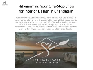 Nityanamya Your One Stop Shop for Interior Design in Chandigarh