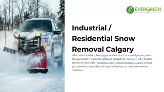 Residential Snow Removal Calgary - Evergreen Ltd