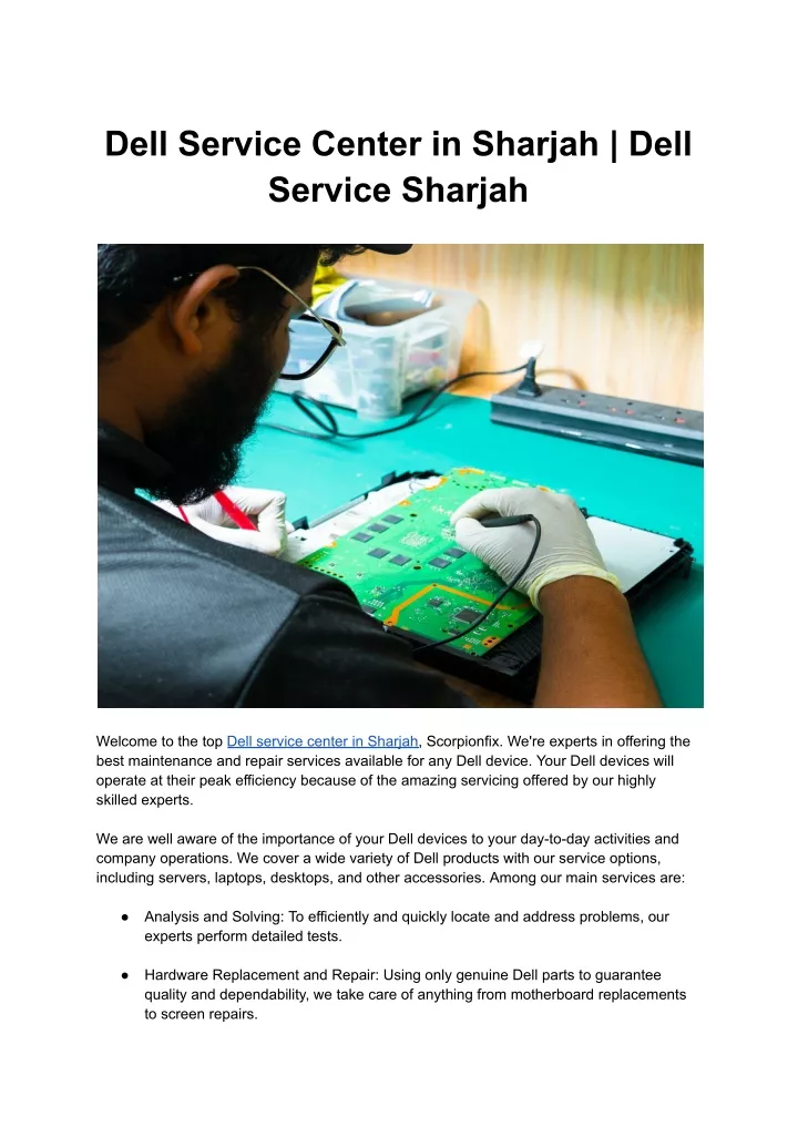 dell service center in sharjah dell service