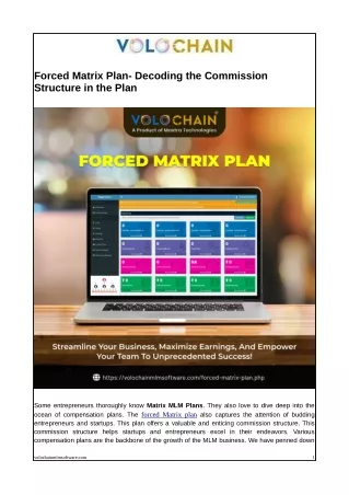 Forced Matrix Plan-  Decoding the Commission Structure in the Plan