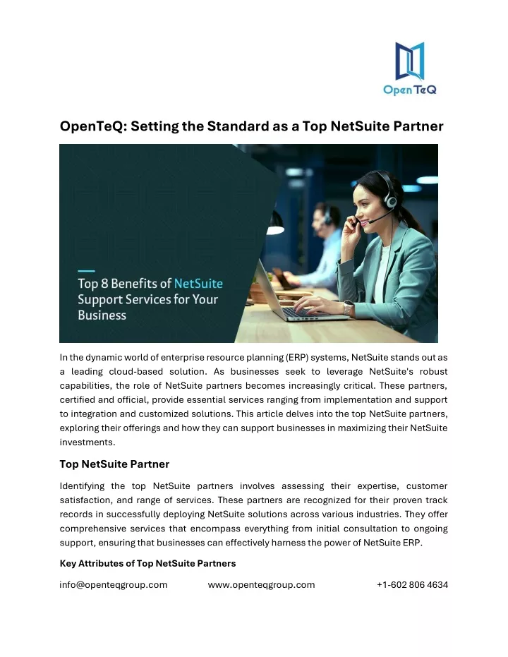 openteq setting the standard as a top netsuite