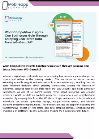 What Competitive Insights Can Businesses Gain Through Scraping Real Estate Data from WG-Gesucht