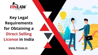 Key Legal Requirements for Obtaining a Direct Selling License in India
