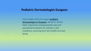 Pediatric Dermatologist Gurgaon