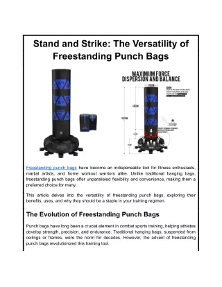 Stand and Strike_ The Versatility of Freestanding Punch Bags