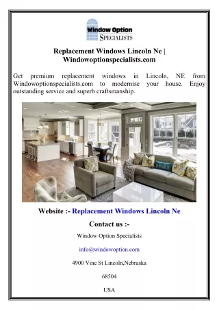 Replacement Windows Lincoln Ne   Windowoptionspecialists.com