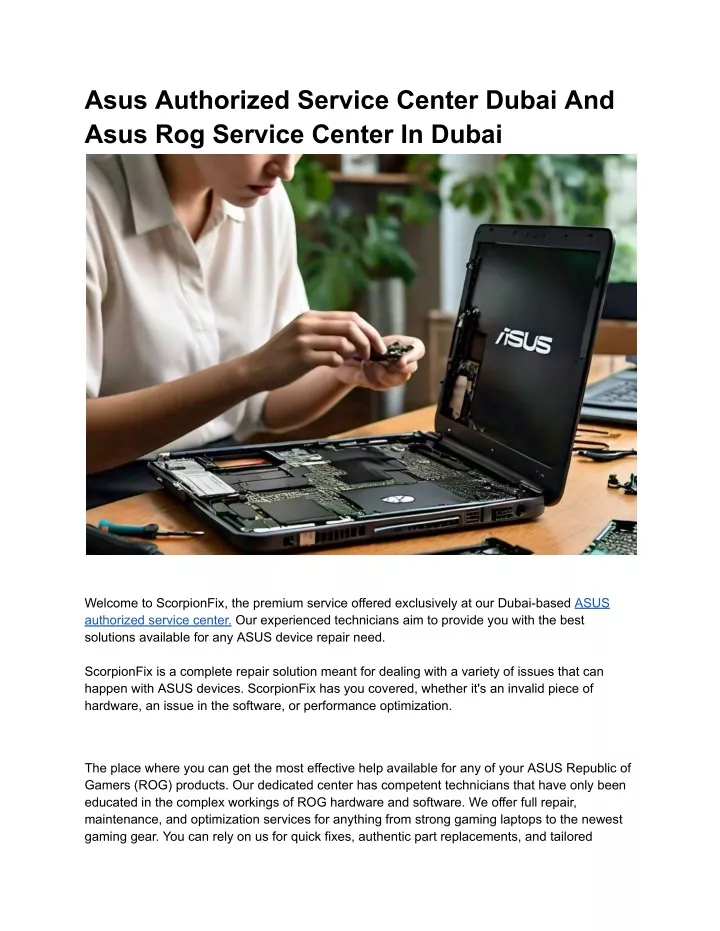 asus authorized service center dubai and asus