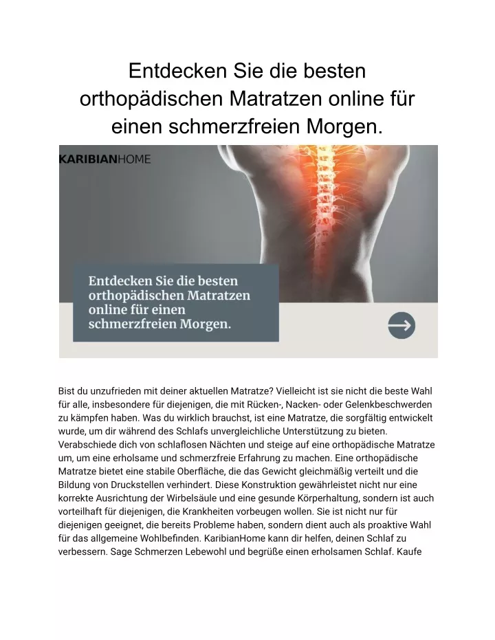 entdecken sie die besten orthop dischen matratzen