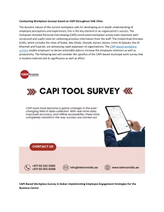 Conducting CAPI-Based Workplace Surveys across UAE Cities