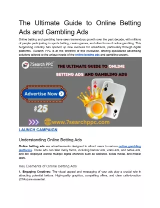 The Ultimate Guide to Online Betting Ads and Gambling Ads