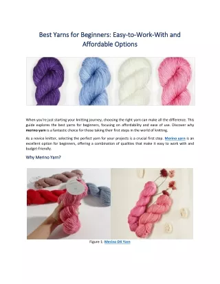 Best Yarns for Beginners