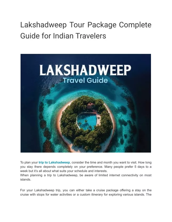 lakshadweep tour package complete guide