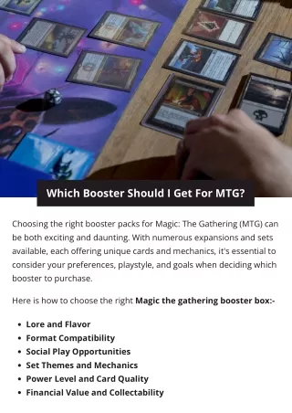 Which Booster Should I Get For MTG?