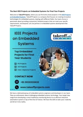 IEEE Projects on Embedded Systems
