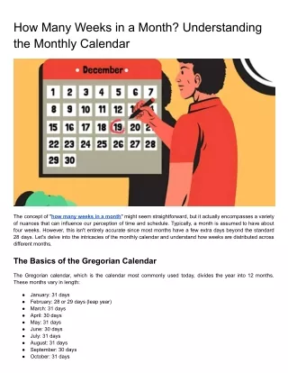 how many weeks in a month understanding