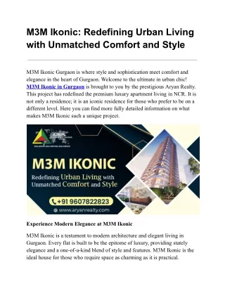 M3M Ikonic Gurgaon