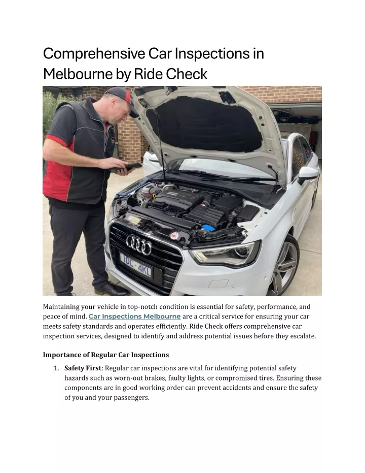 comprehensive car inspections in melbourne