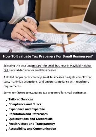 How To Evaluate Tax Preparers For Small Businesses