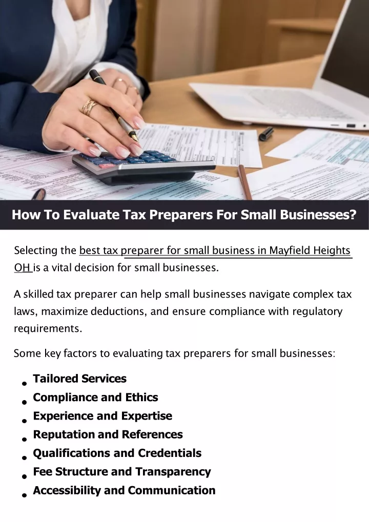 how to evaluate tax preparers for small businesses