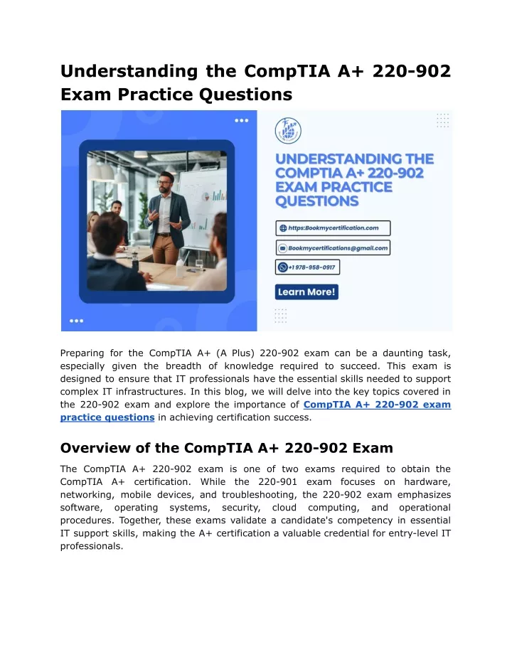 understanding the comptia a 220 902 exam practice